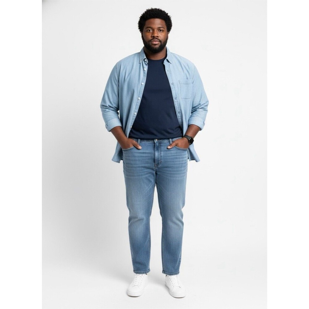 Timberland Men's Light Blue‎ Straight Denim Jeans Cotton 5-Pocket 38x30